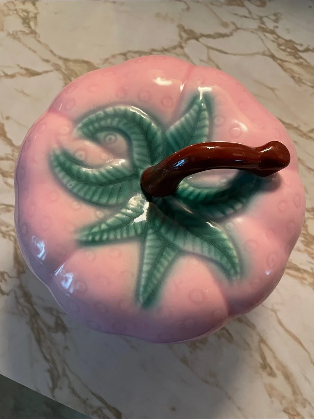 VTG Belmar California Pottery Pink Strawberry Covered Ceramic Bowl USA